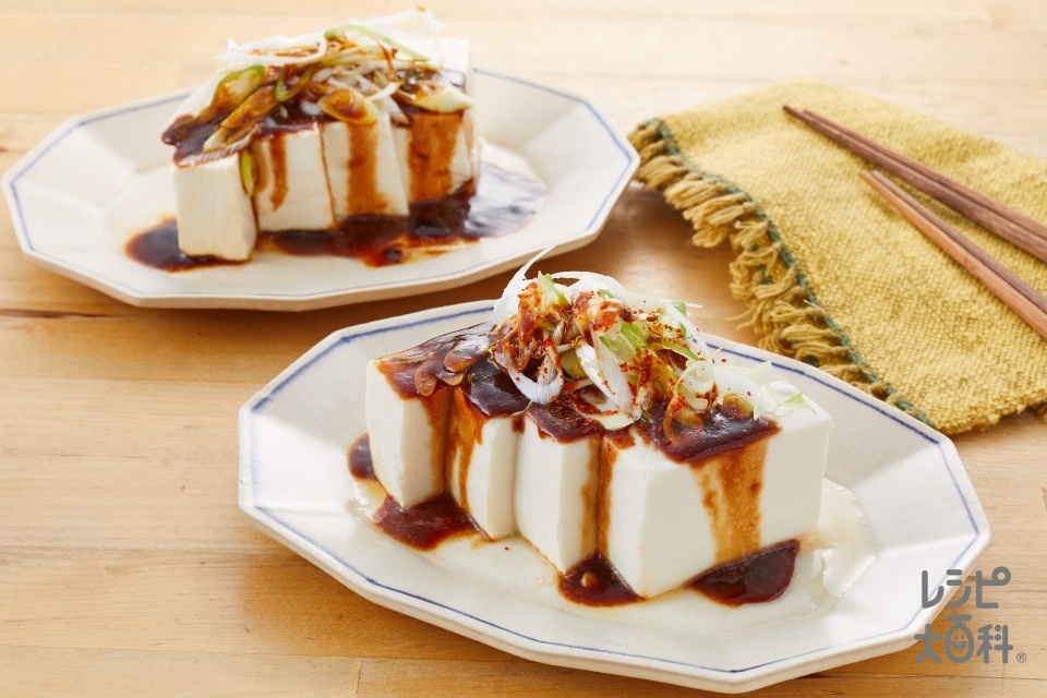 「スチーミー」タレネギ豆腐(絹ごし豆腐を使ったレシピ)