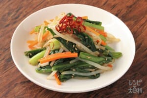 レンジで簡単 小松菜の和風ナムルのレシピ 作り方 レシピ大百科 レシピ 料理 味の素パーク 小松菜やもやしを使った料理