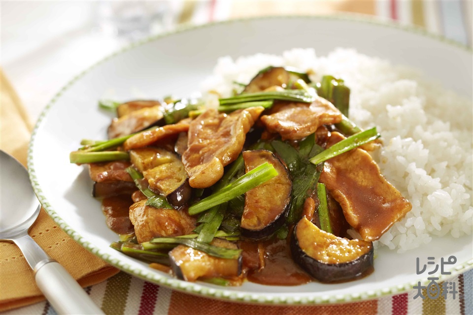 豚肉となすの炒めカレー