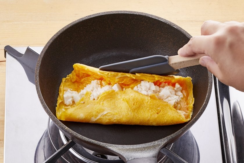 豆腐オムレツ　きのこの香味バター炒めがけの作り方_2_1