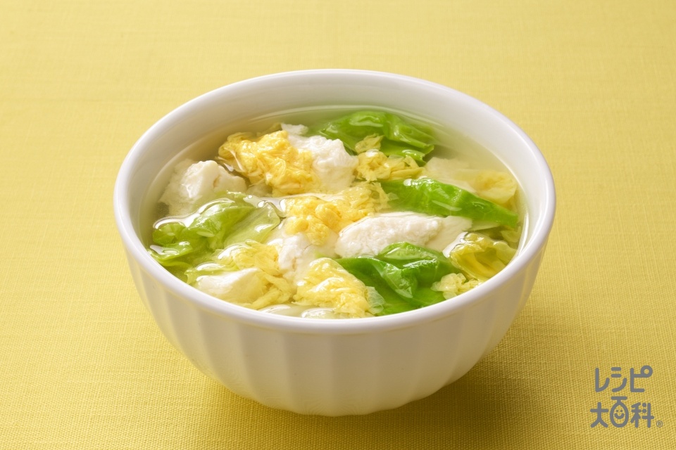 くずし豆腐と卵のスープ