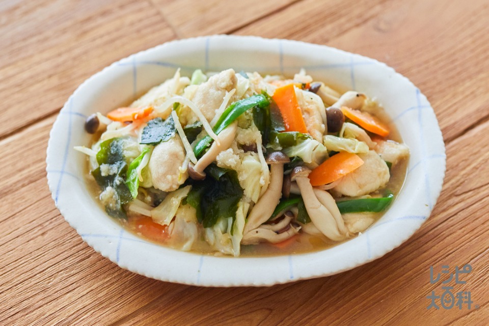 カット野菜で！鶏ささみのみぞれ煮(鶏ささ身+酒を使ったレシピ)