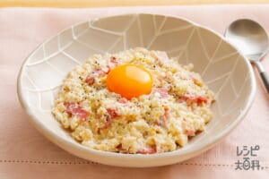 レンジで!オートミールのカルボリゾット