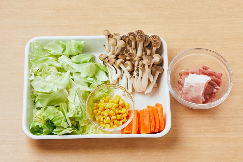 きゃべつとコーンのあんかけパスタの作り方_0_1