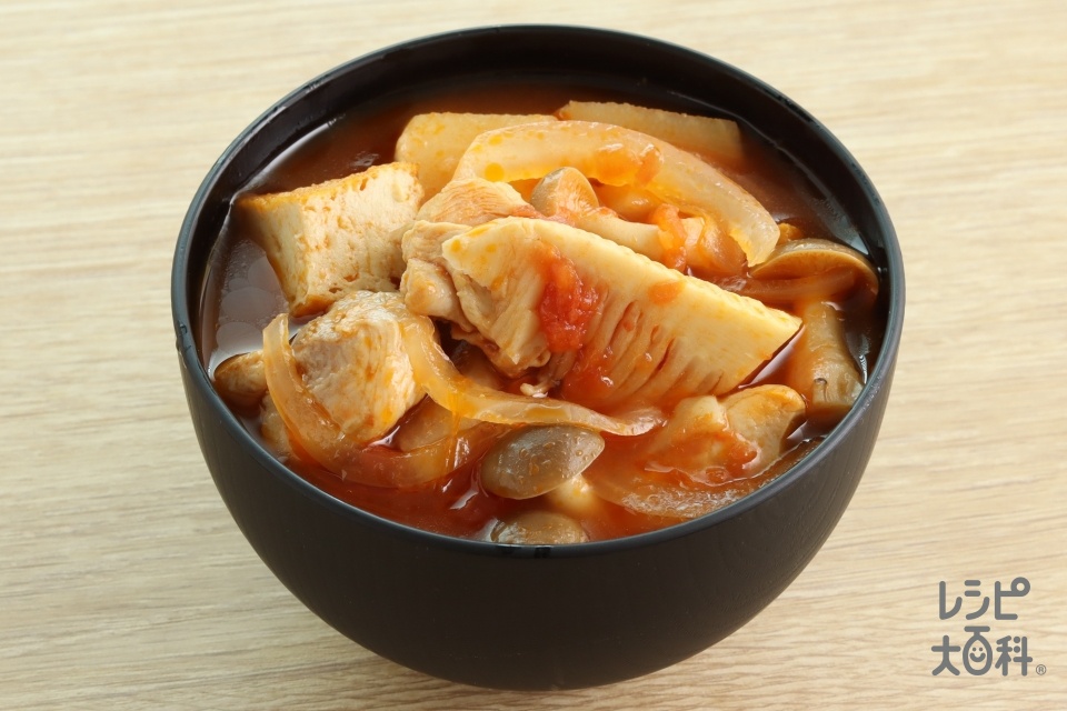 孟宗(もうそう)トマトスープ(ゆでたけのこ+カットトマト缶を使ったレシピ)