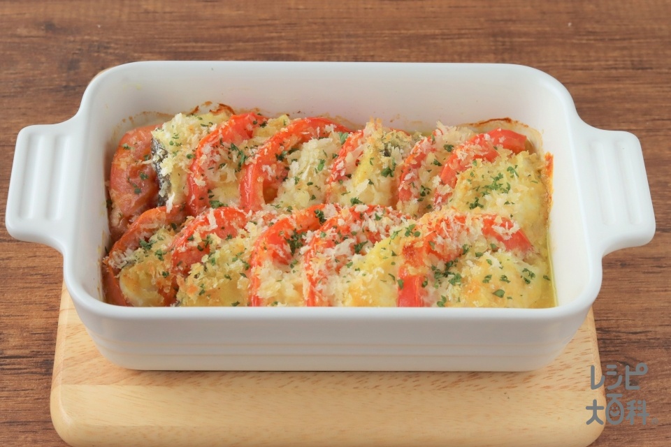 ヒラメとトマトのパン粉焼き(ひらめ（切り身）+トマトを使ったレシピ)