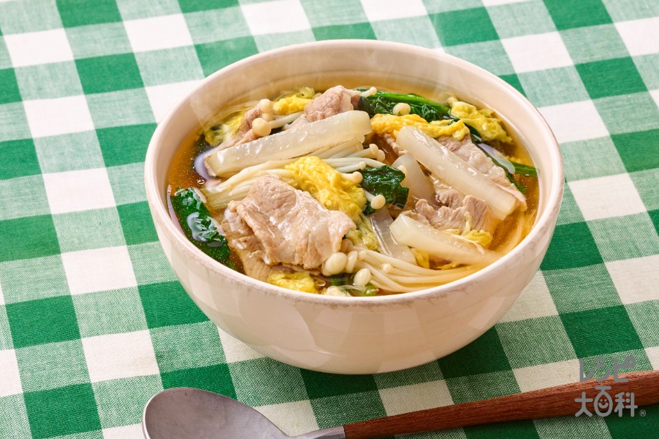 豚こまと大根のかきたま　まんぷくスープ