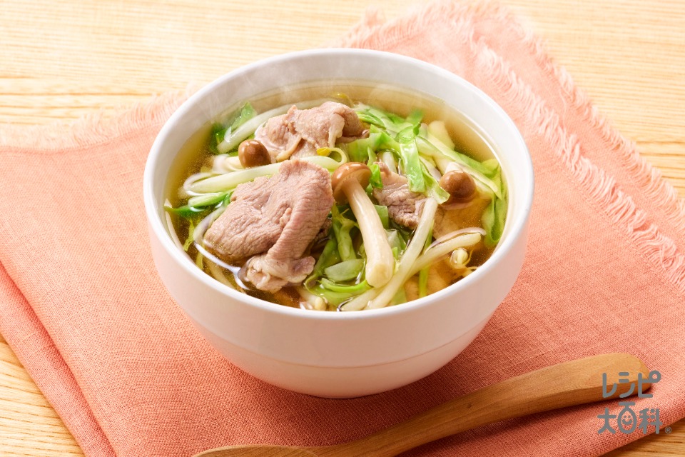 豚こまともやしのしゃきしゃきまんぷくスープ