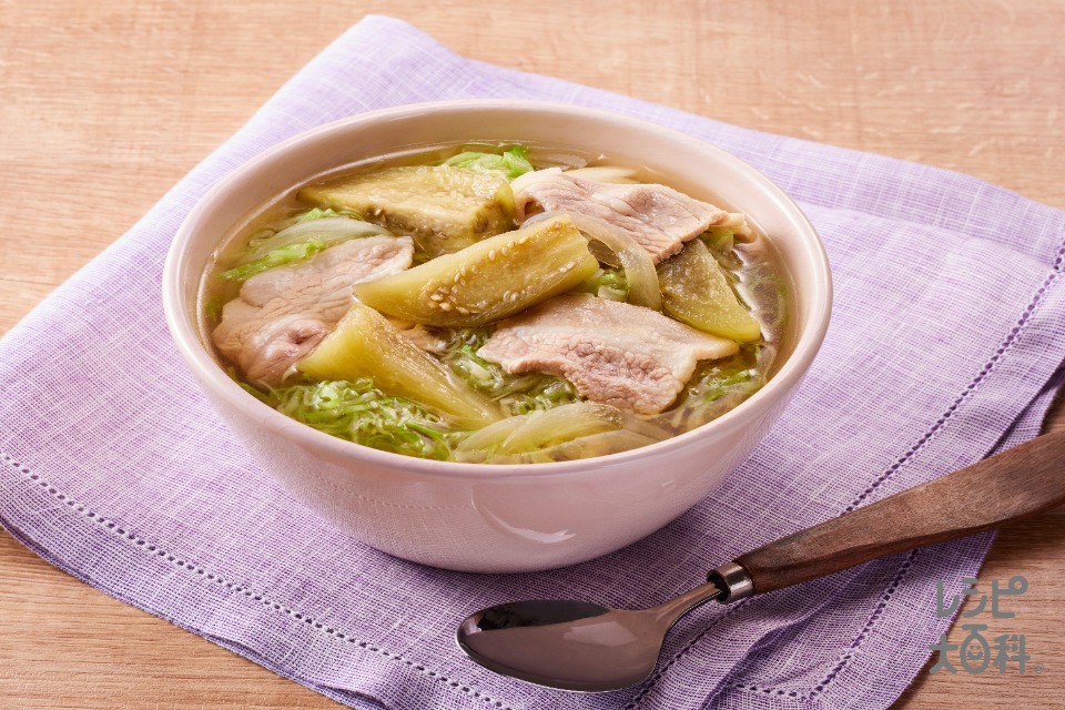 豚バラとなすのじゅわとろまんぷくスープ