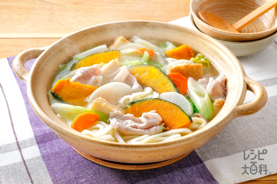 豚とかぼちゃのうま塩煮込みうどん鍋