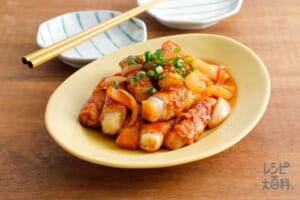 切り餅で!肉巻きトッポギ風
