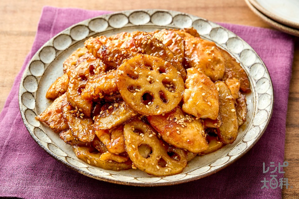 鶏ささ身と根菜の甘辛炒め