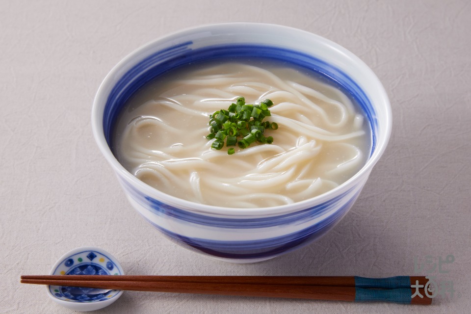 鶏白湯うどん(ゆでうどん+水を使ったレシピ)