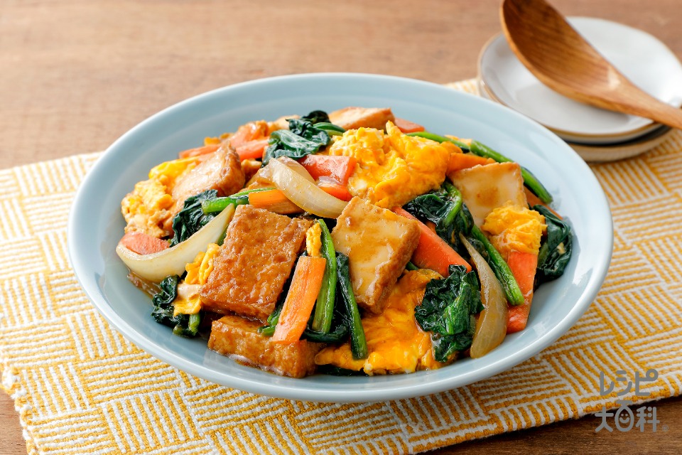 簡単＆本格！厚揚げとほうれん草のオイスター炒め