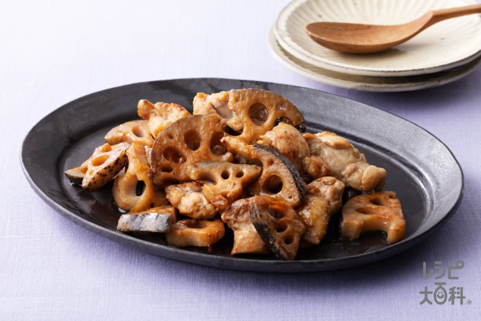 皮つきれんこんと鶏肉のオイスター炒め