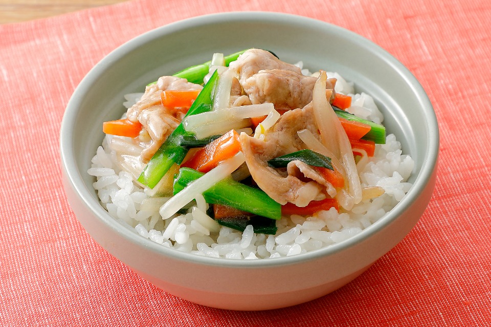 親子でビビンバ炒め丼（幼児食アレンジ）の作り方_3_1