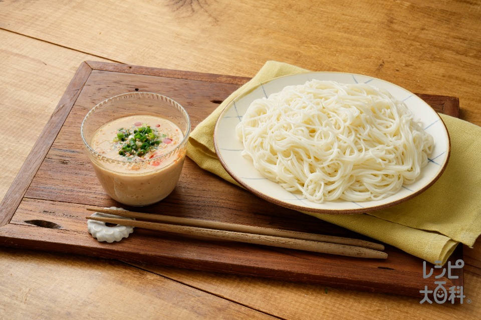 豆乳担々つけそうめん(そうめん+ツナ油漬缶を使ったレシピ)