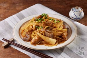 もつ煮込み風パスタ