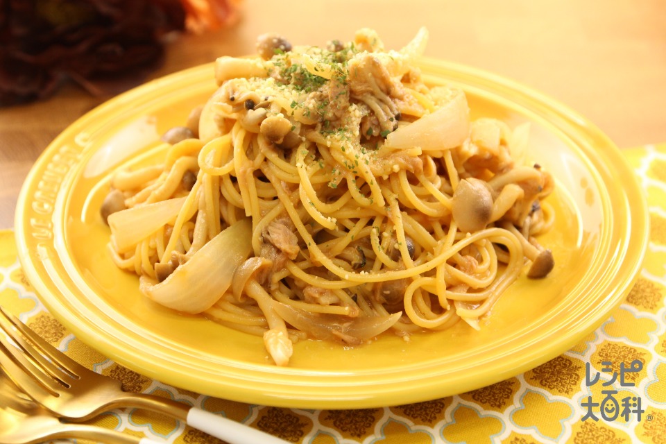 玉ねぎとツナのボロネーゼ風(スパゲッティ+ツナ油漬缶を使ったレシピ)