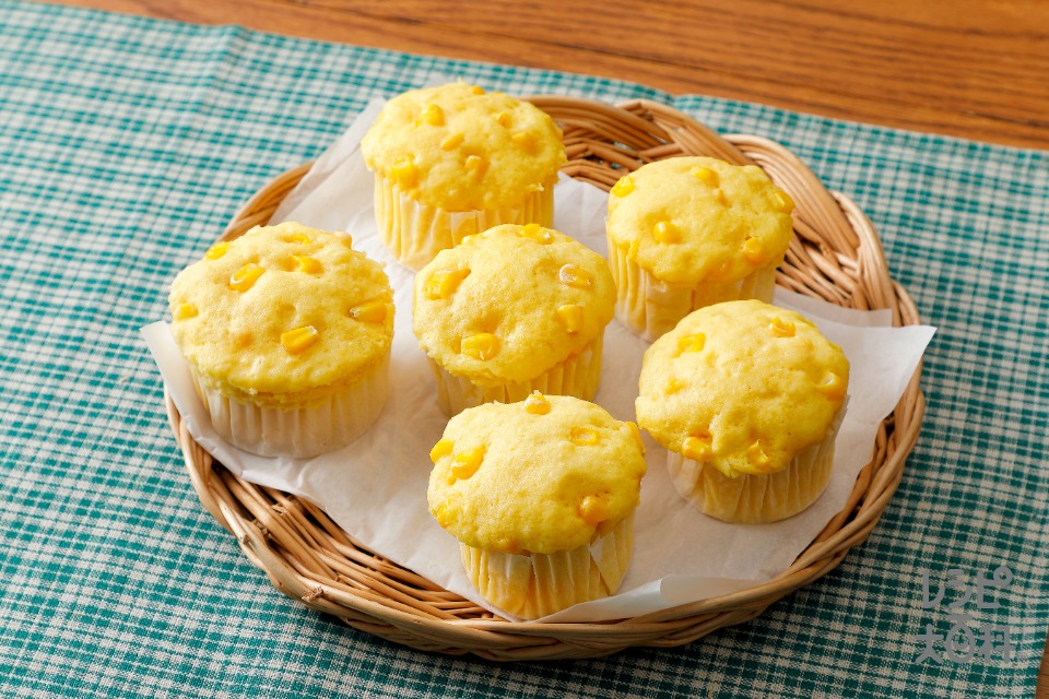 コーン蒸しパン(ホットケーキミックス+「クノール 贅沢野菜」＜北海道スイートコーン＞を使ったレシピ)