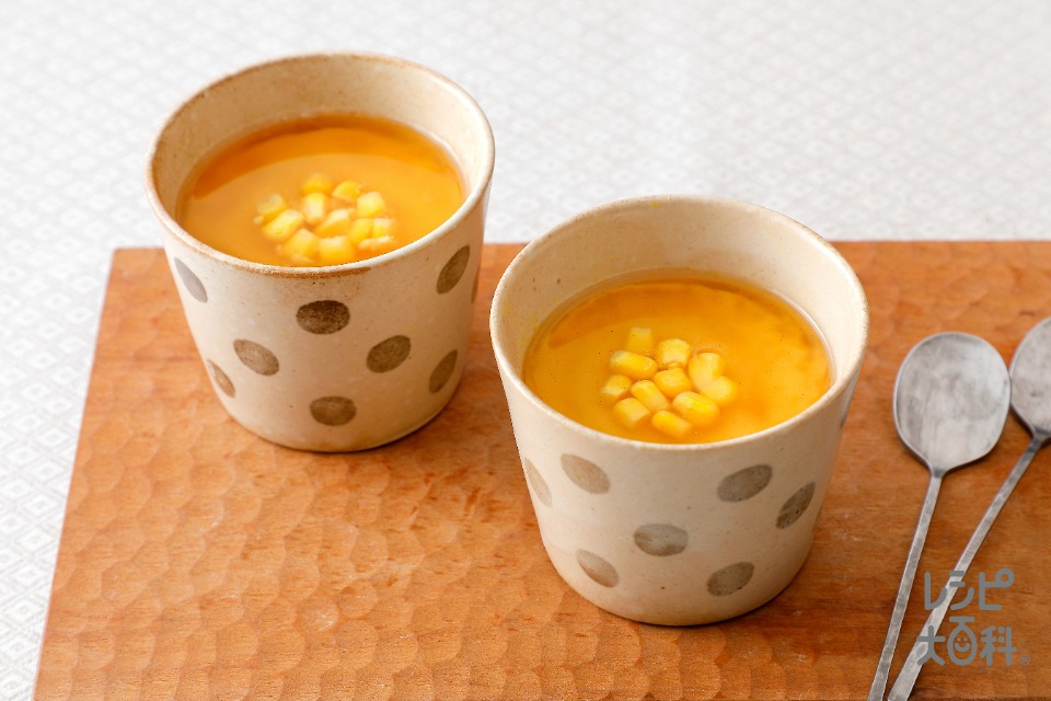 コーン茶碗蒸し和風あん(「クノール 贅沢野菜」＜北海道スイートコーン＞+卵を使ったレシピ)