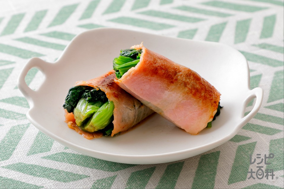 だし香る♪ほうれん草のベーコン巻き