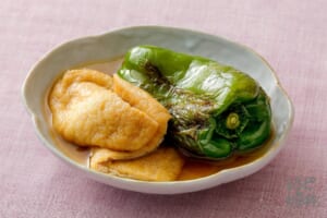 丸ごとピーマンと油揚げの焼き浸し