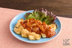 鶏むね肉のピカタ　トマトクリームソース