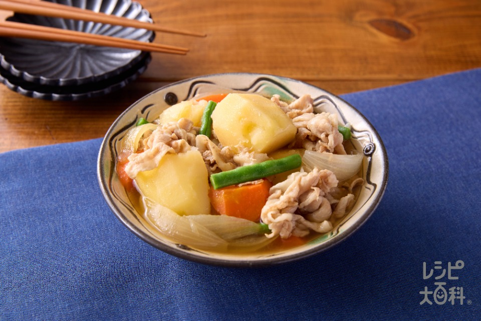 コクうま豚肉じゃが(豚こま切れ肉+じゃがいもを使ったレシピ)