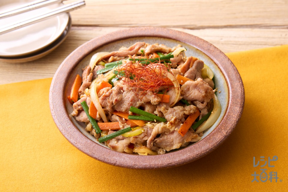 豚肉のプルコギ風炒め(豚こま切れ肉+にんじんを使ったレシピ)