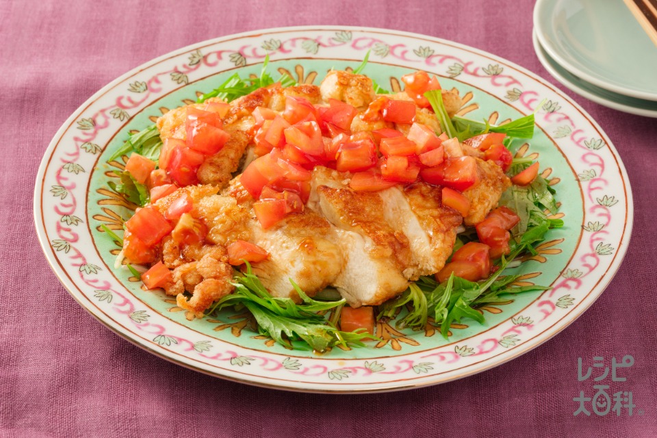 カリッと油淋鶏～トマトオイスターソース～