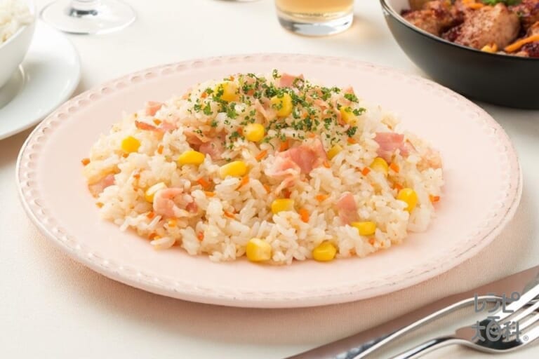 ベーコンと野菜のピラフ