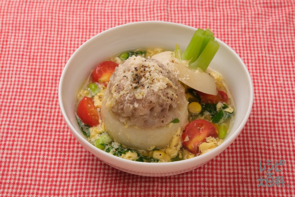 かぶのまるごとごちそう洋風あんかけ(かぶ+合いびき肉を使ったレシピ)
