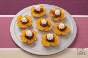 ぎょうざの皮で！いとこ煮風お米のタルト