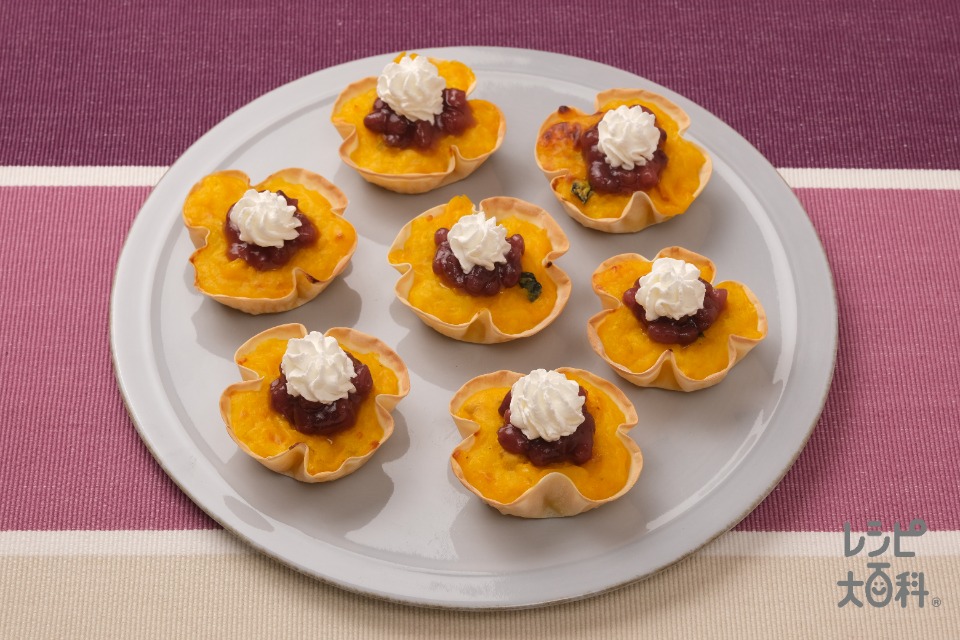 ぎょうざの皮で！いとこ煮風お米のタルト(ご飯+牛乳を使ったレシピ)