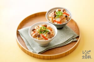鶏ときのこのしょうが風味混ぜご飯