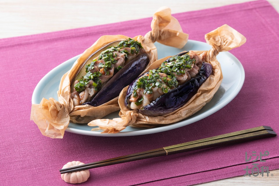 とろっとジューシー♪ピリ辛にらだれのなすドック