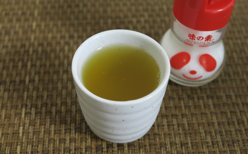 ラストは飲み物☆ 緑茶に入れてみた!